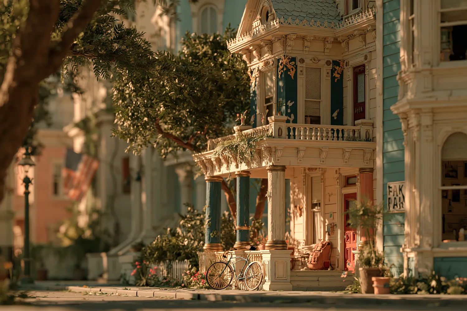 Paper Victorian family house with a bicycle on the porch, illustrating support programs for single-parent households